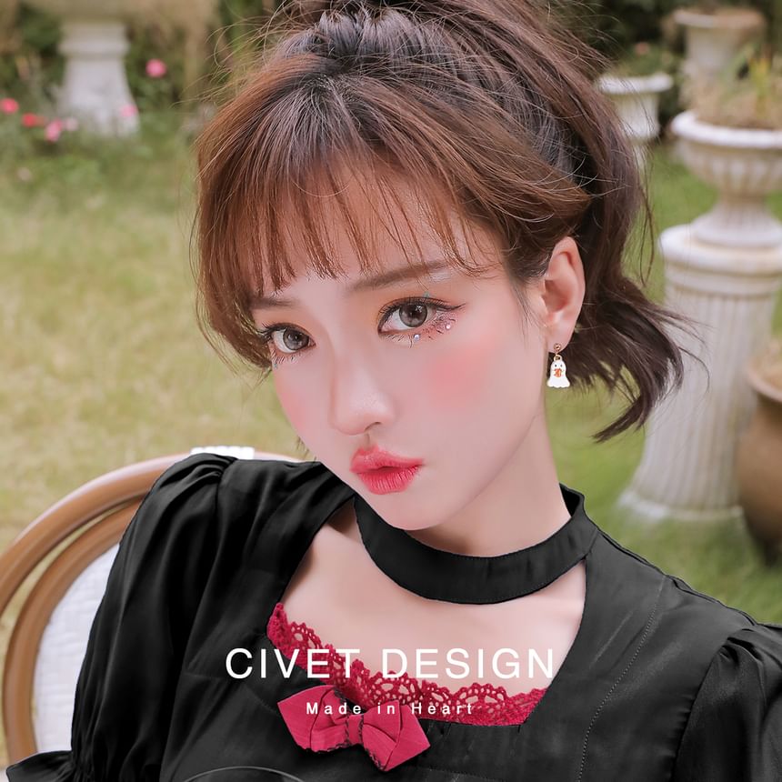 Box Earring Velvet Phantom Pumpkin Halloween + Jewelry