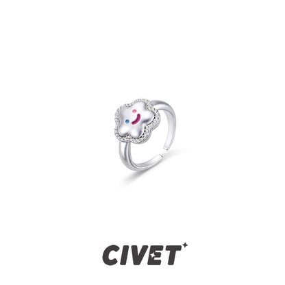 Smiley Flower Face Open Ring