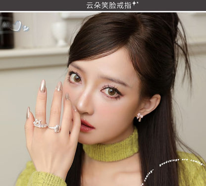 Smiley Flower Face Open Ring