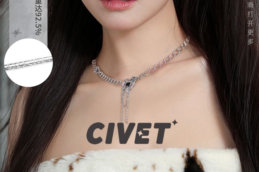 Stud Ear / Cuff Simple Earring Sterling Silver Spider