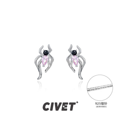 Stud Ear / Cuff Simple Earring Sterling Silver Spider