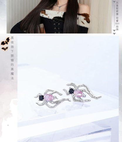 Stud Ear / Cuff Simple Earring Sterling Silver Spider