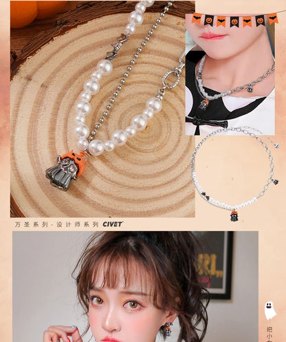 Pumpkin Halloween ChiropteraPearl Necklace