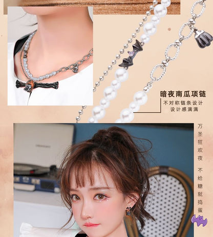 Pumpkin Halloween ChiropteraPearl Necklace