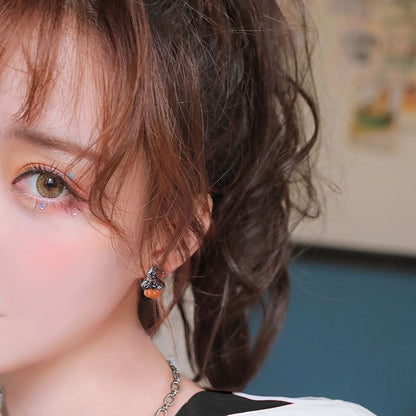 Sterling Earring / Cuff Ear Stud Phantom Halloween Pumpkin Silver