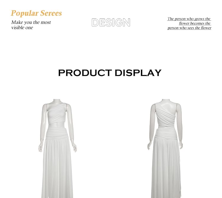 One Shoulder Sleeveless Cutout A-Line Maxi Dress