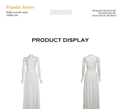 One Shoulder Sleeveless Cutout A-Line Maxi Dress