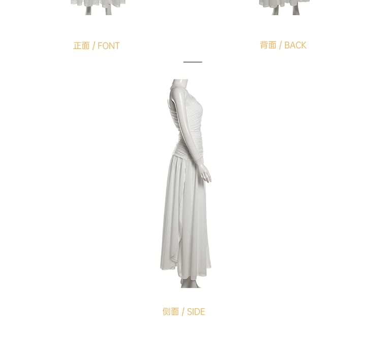 One Shoulder Sleeveless Cutout A-Line Maxi Dress