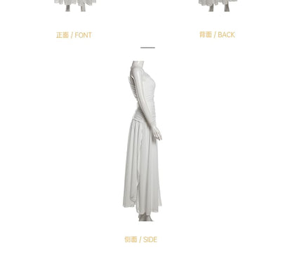 One Shoulder Sleeveless Cutout A-Line Maxi Dress