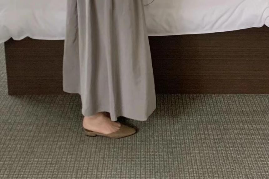 Long Sleeve Round Neck Ruched Cutout A-Line Maxi Dress