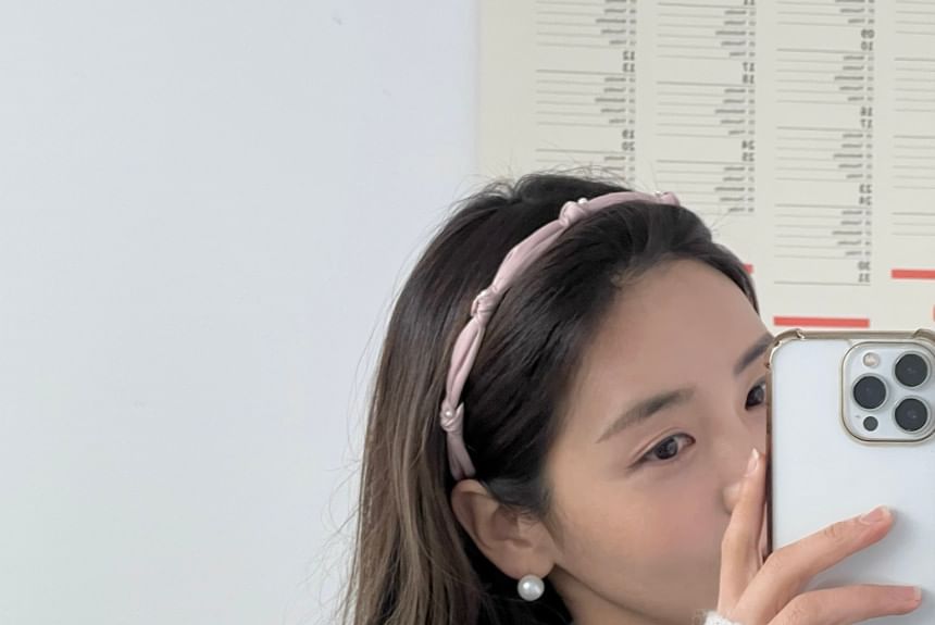 Headband Pearl Faux Knot