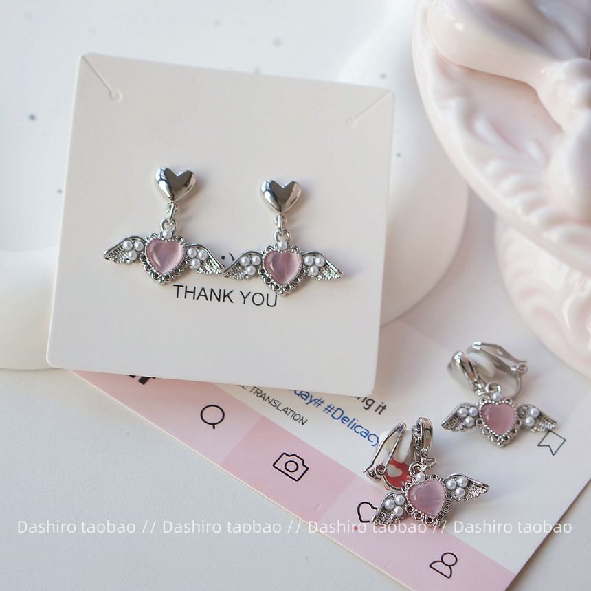 Heart Drop / Clip-On Earring Gemstone