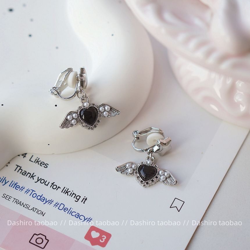 Heart Drop / Clip-On Earring Gemstone