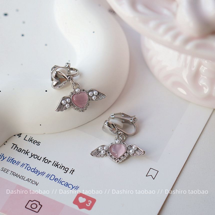 Heart Drop / Clip-On Earring Gemstone