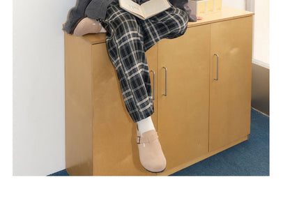 Plus Size High Rise Plaid Wide Leg Pants / Washed Wide Leg Jeans