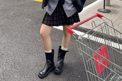 Plus Size Long Sleeve Collared Striped Heart Embroidered Shirt / Necktie