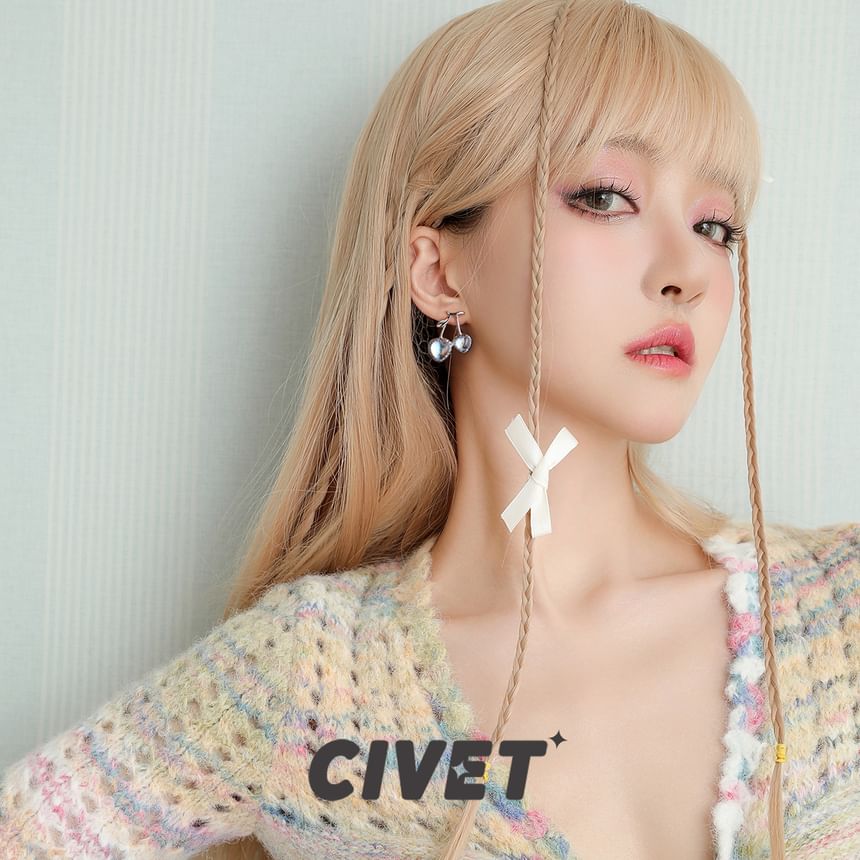 Cherry Clip-On Stud Earring Heart /