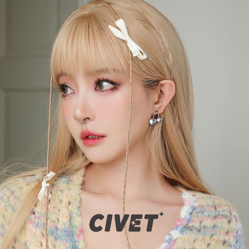 Cherry Clip-On Stud Earring Heart /