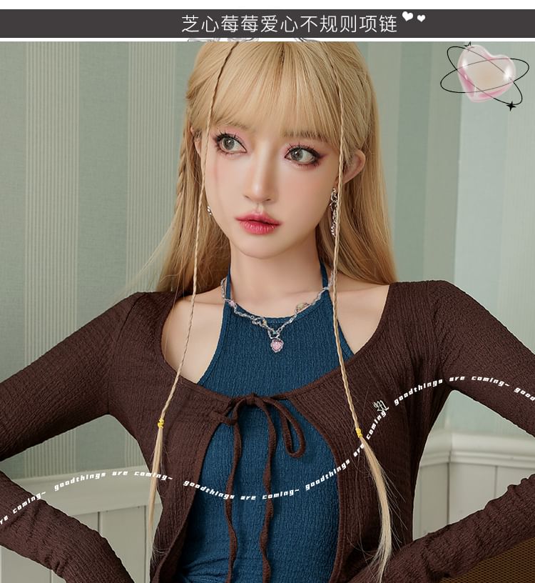 Strawberry Necklace Heart Rhinestone