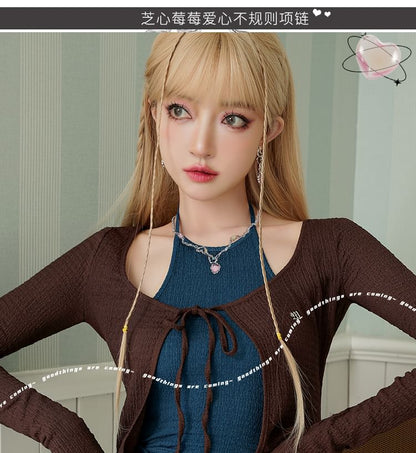 Strawberry Necklace Heart Rhinestone