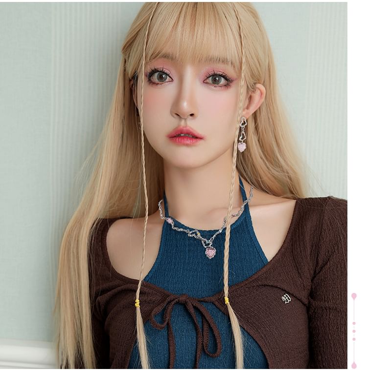 Strawberry Necklace Heart Rhinestone