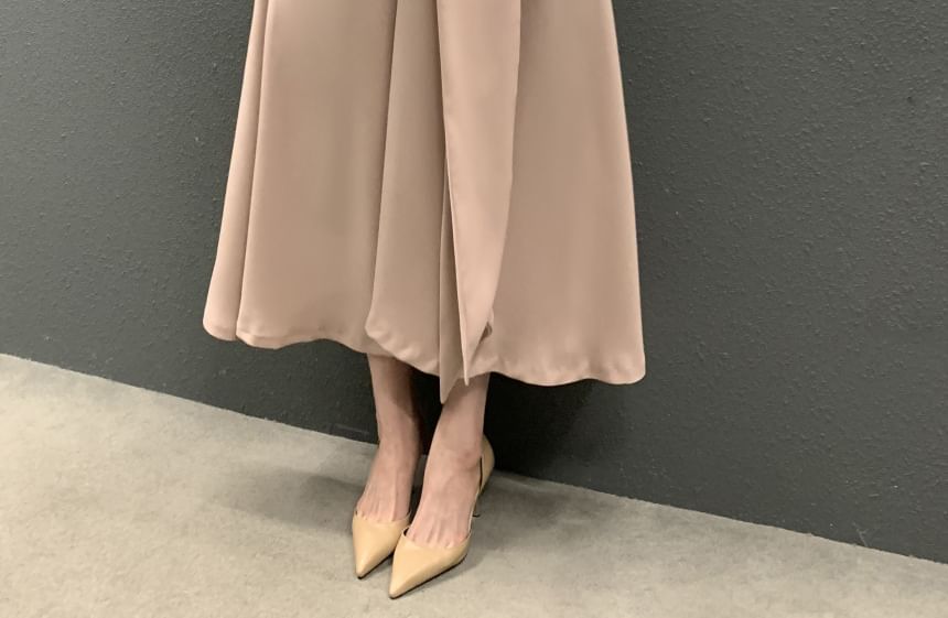 Mock Neck Sleeveless Slit Waist A-Line Maxi Dress