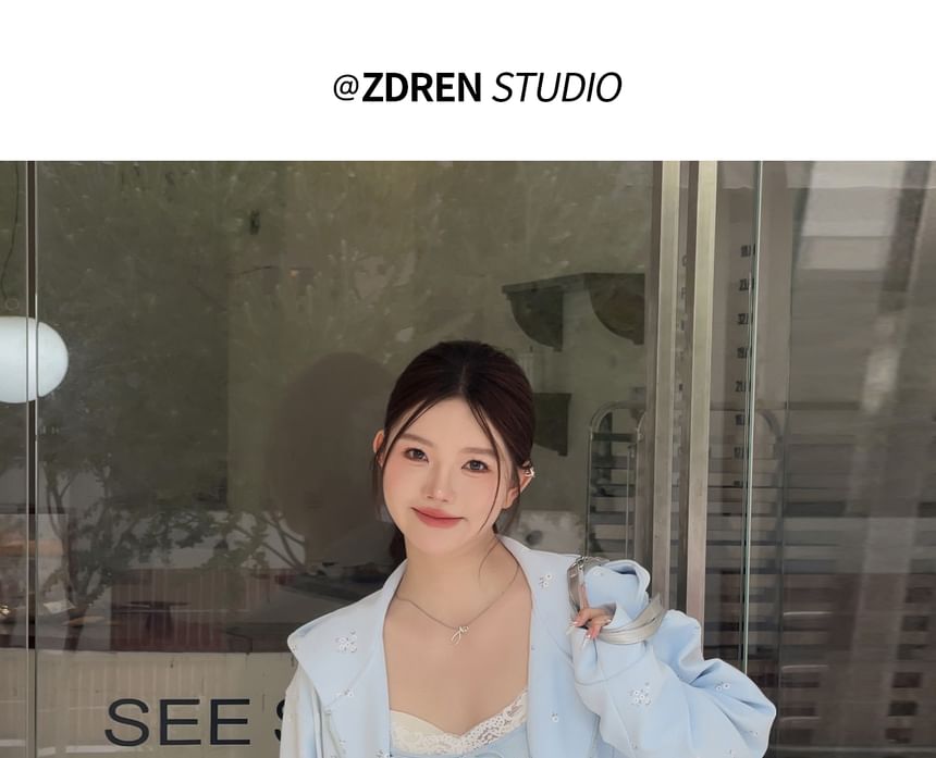 Plus Size Plain Bow Lace Trim Cami Top