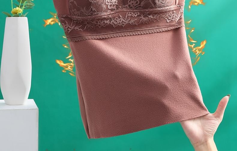 Padded V-Neck Lace Panel Tank