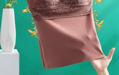 Padded V-Neck Lace Panel Tank