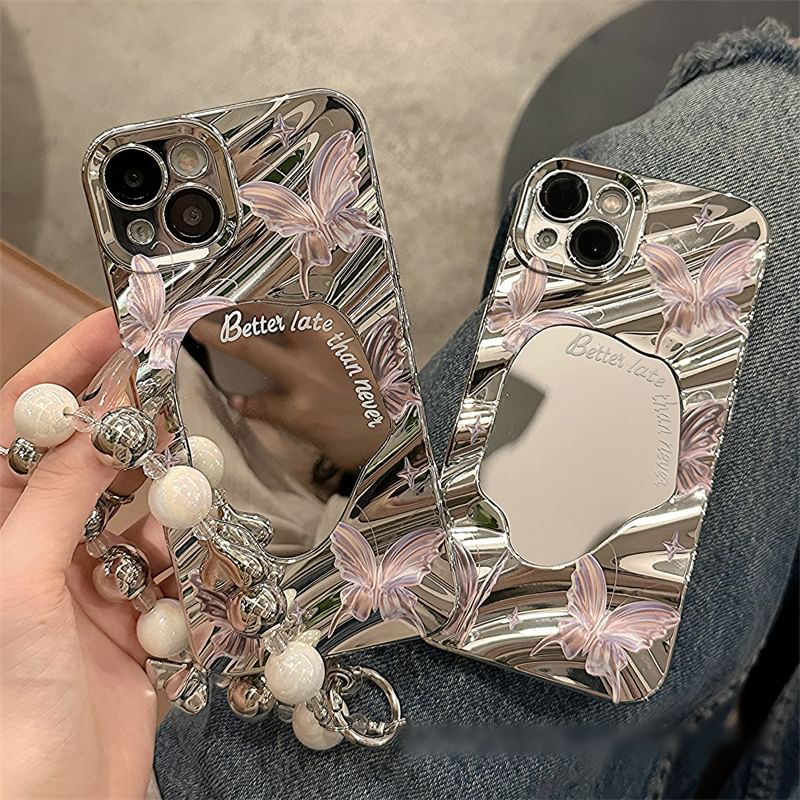 / Strap Case Phone Mirrored Butterfly Set