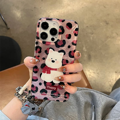 Dog Leopard Case / Strap Print Phone Set