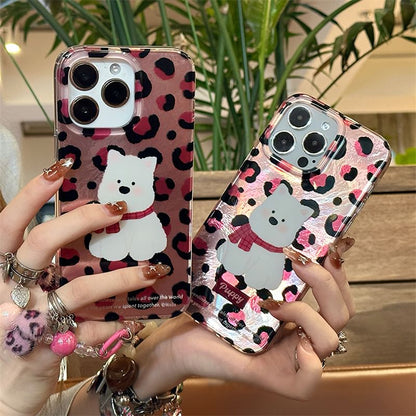 Dog Leopard Case / Strap Print Phone Set