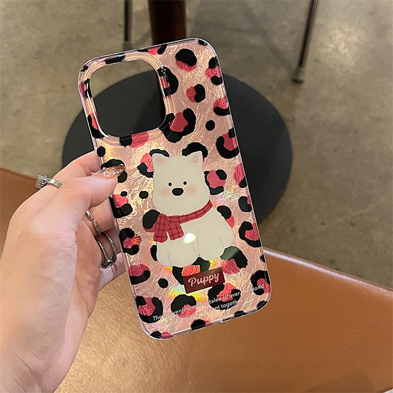 Dog Leopard Case / Strap Print Phone Set