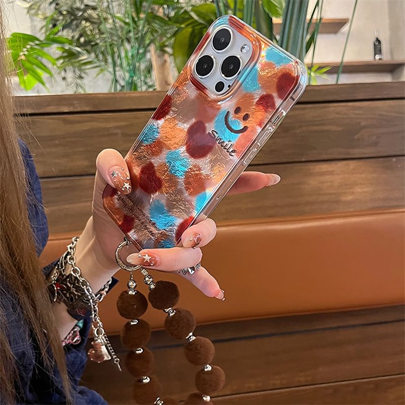 Pom Strap Phone / Smiley Case Set