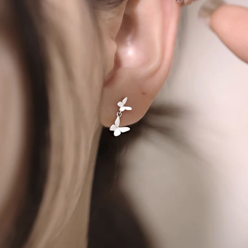 Drop Sterling Butterfly 925 Silver Earring