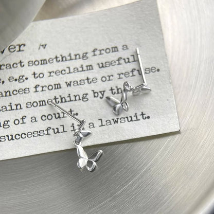 Drop Sterling Butterfly 925 Silver Earring