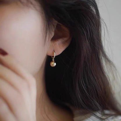 Huggie 925 Drop Earring Ball Sterling Silver