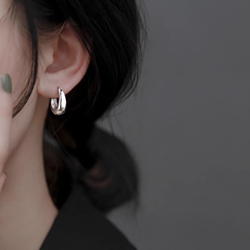 Hoop Silver 925 Glossy Sterling Earring