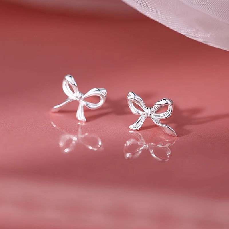 Sterling Earring 925 Stud Silver Bow