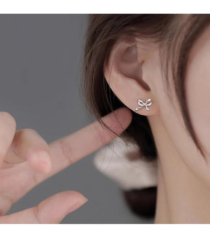 Sterling Earring 925 Stud Silver Bow