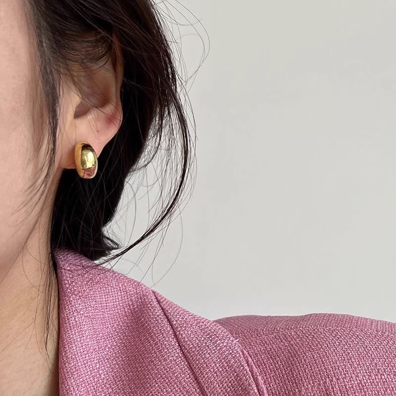 Glossy Sterling 925 Silver Earring Hoop