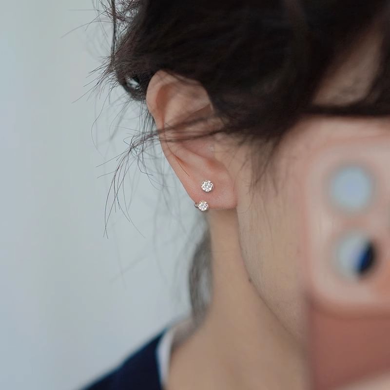 Open Rhinestone Earring Huggie