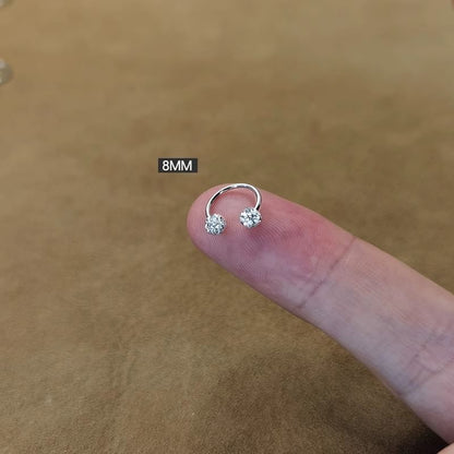 Open Rhinestone Earring Huggie