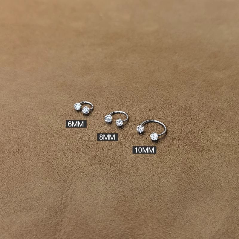 Open Rhinestone Earring Huggie