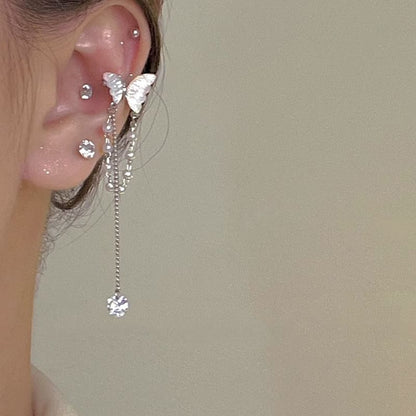 Ear Butterfly Faux Cuff Pearl