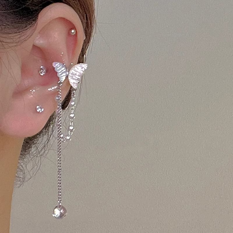 Ear Butterfly Faux Cuff Pearl