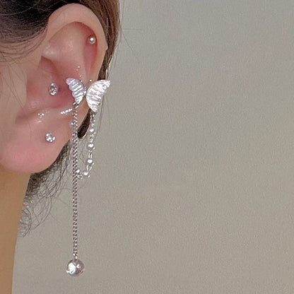 Ear Butterfly Faux Cuff Pearl