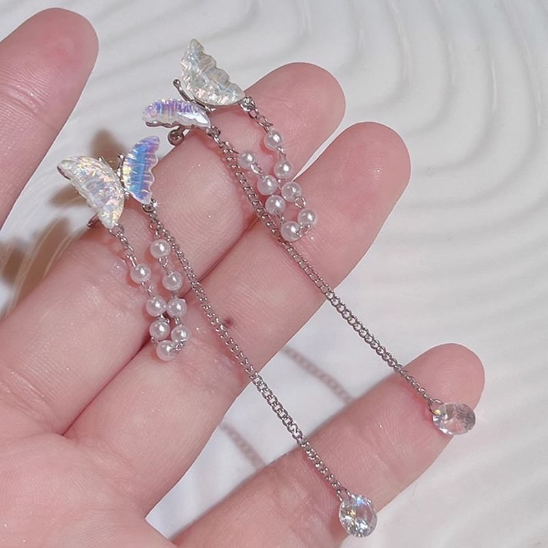 Ear Butterfly Faux Cuff Pearl