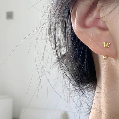 925 Butterfly Barbell Earring Sterling Silver