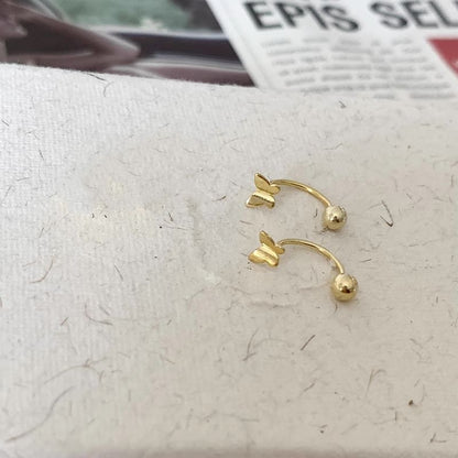 925 Butterfly Barbell Earring Sterling Silver